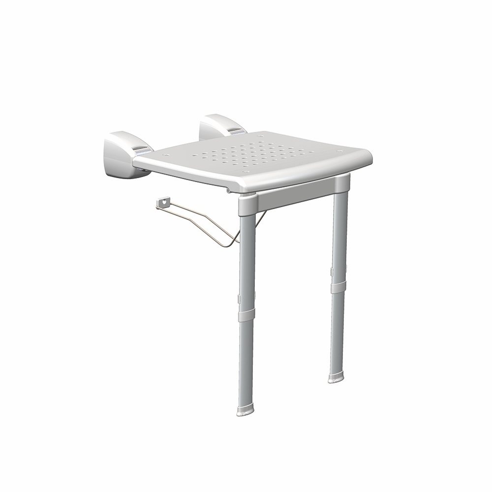 SHOWER SEAT WITH LEGS WHITE
